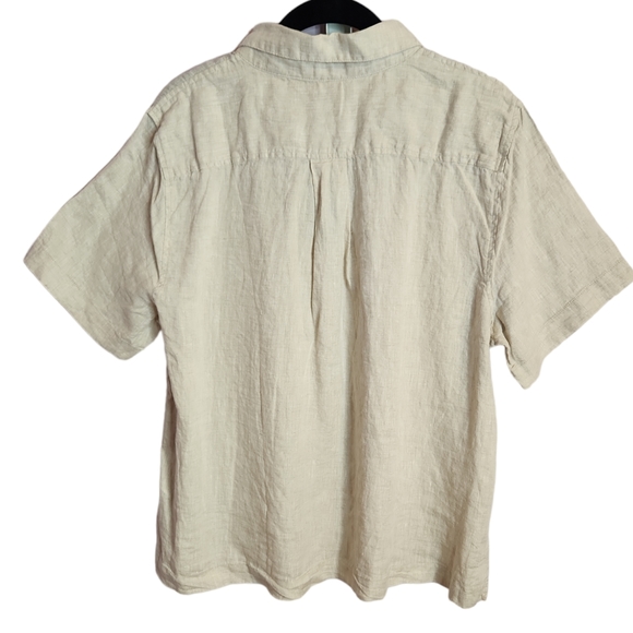 COLDWATER CREEK 100% LINEN WOMENS CAMP SHIRT, Sunwashed color, PXL - Picture 2 of 7